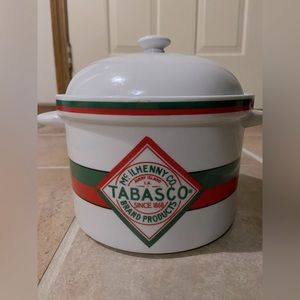Mcilhenny Tabasco 2 1/2 Qt Soup or Dip Ceramic Tureen Pot With Lid
